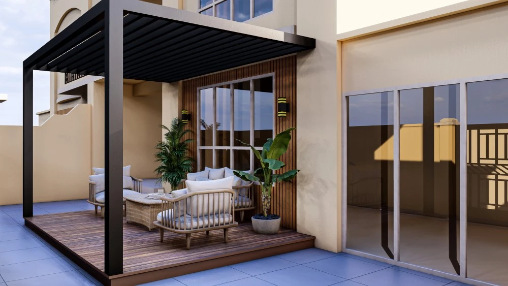 פרגולת אלומיניום חשמלית